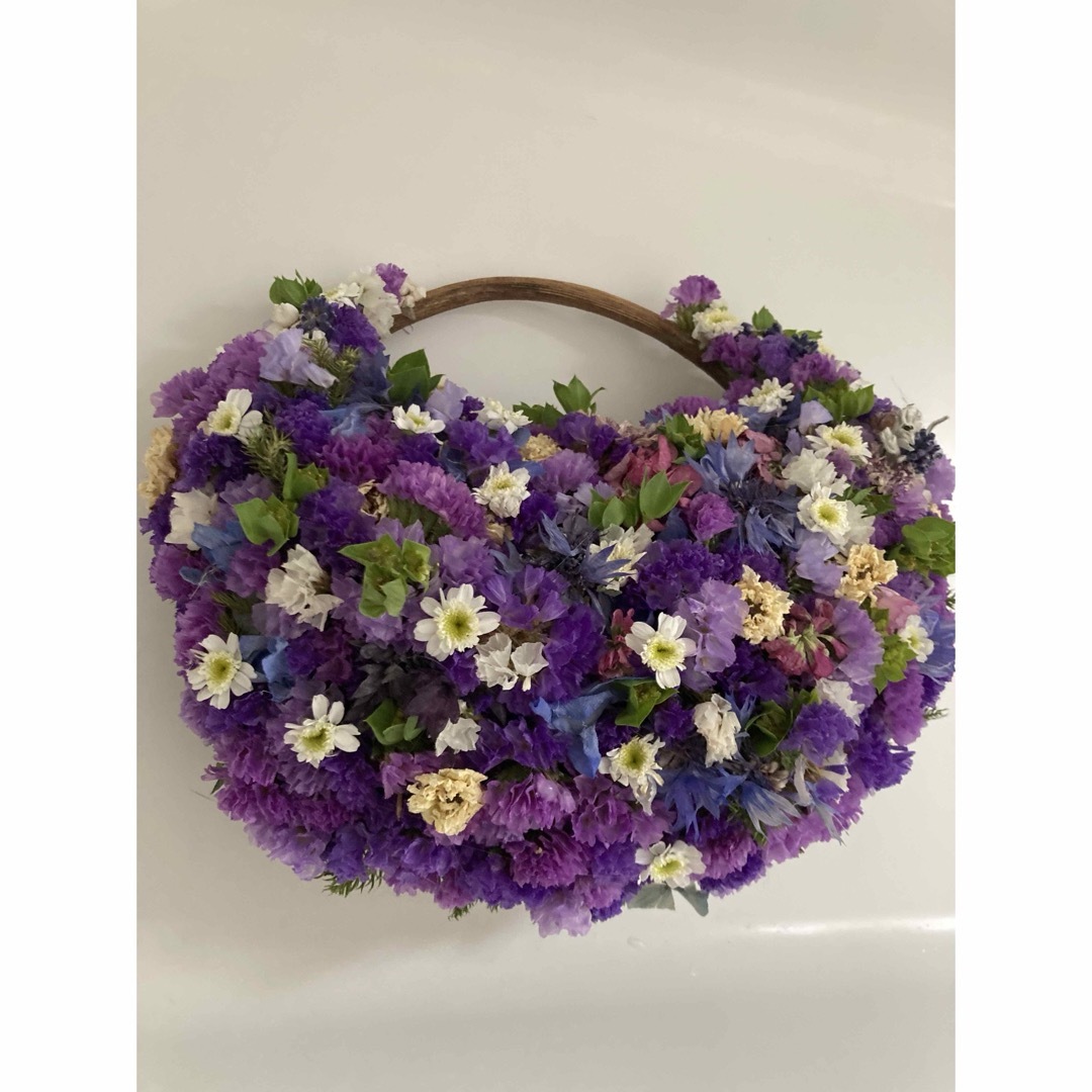 ※GW特価※Blue purpleの小花を紡いで初夏のリース※ ハンドメイドのフラワー/ガーデン(ドライフラワー)の商品写真