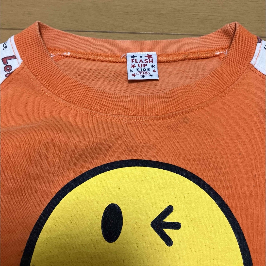 Tシャツ　オレンジ　スマイリー　130 キッズ/ベビー/マタニティのキッズ服女の子用(90cm~)(Tシャツ/カットソー)の商品写真