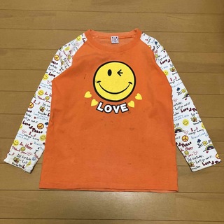 Tシャツ　オレンジ　スマイリー　130(Tシャツ/カットソー)