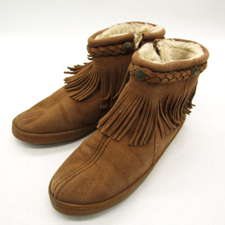 ミネトンカ(Minnetonka)のミネトンカ ムートンブーツ ショートブーツ ブランド シューズ 靴 レディース 6サイズ ブラウン Minnetonka(ブーツ)