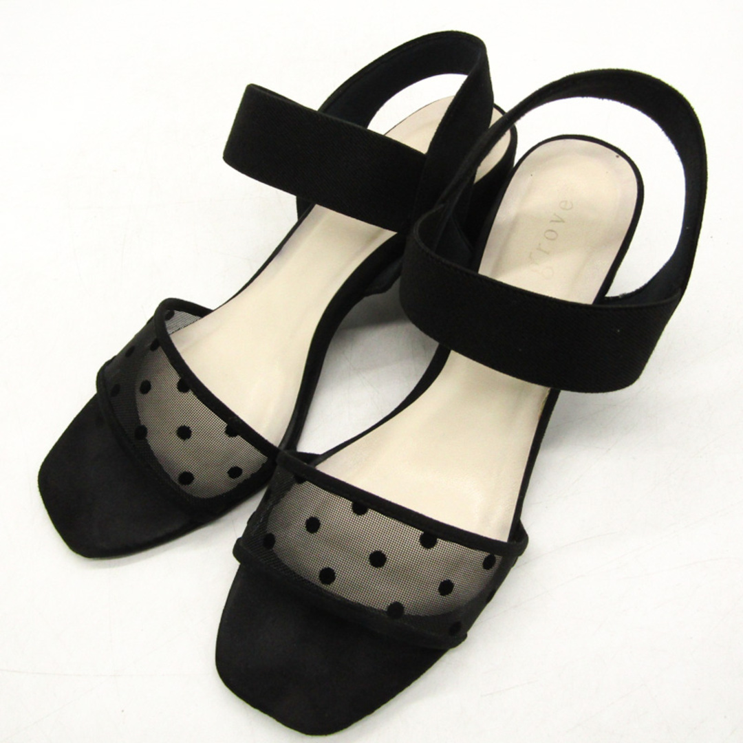 grove(グローブ)のグローブ サンダル ストラップ ブランド 靴 シューズ 日本製 黒 レディース Lサイズ ブラック grove レディースの靴/シューズ(サンダル)の商品写真
