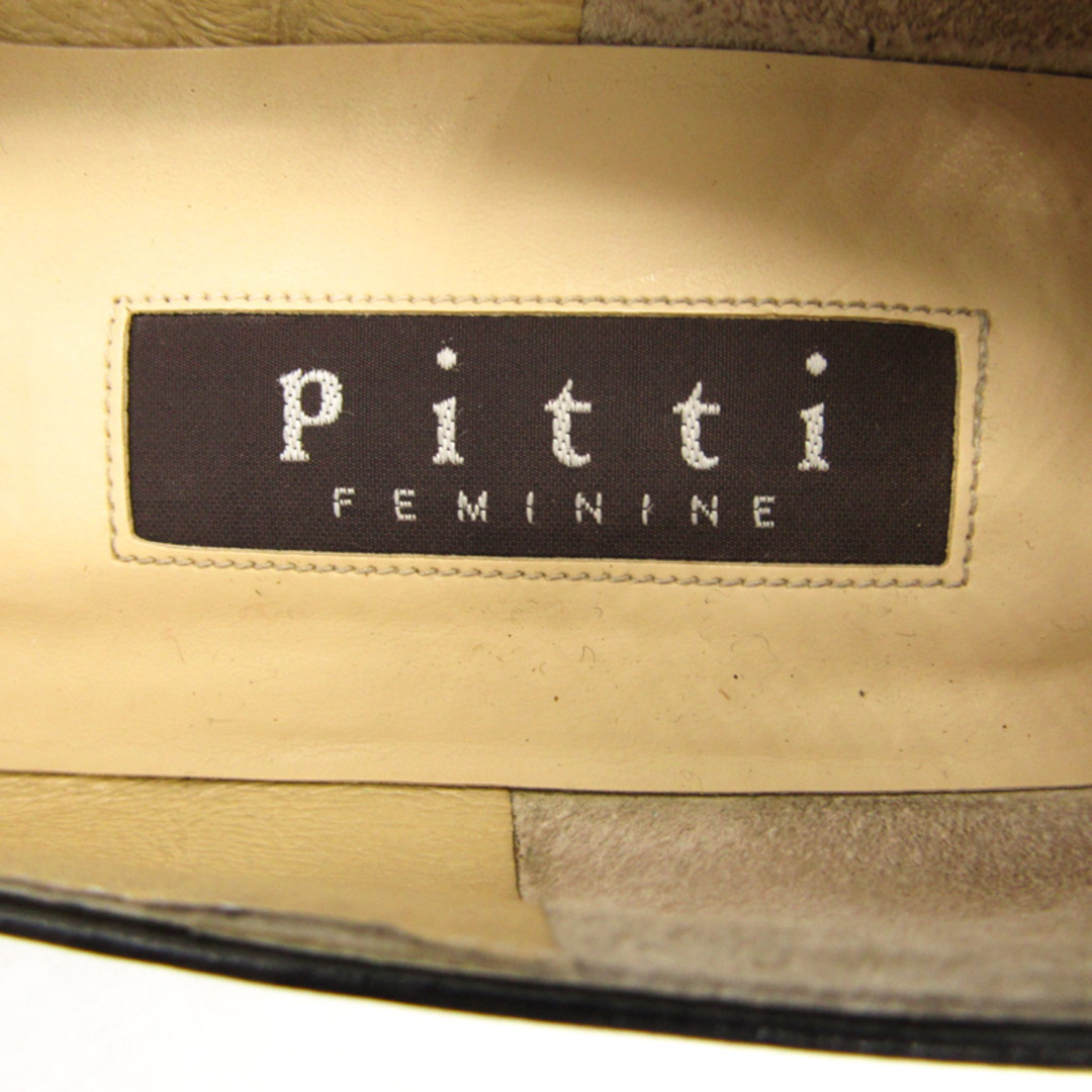 ピッティ パンプス スクエアトゥ 本革 レザー ブランド シューズ 靴 日本製 黒 レディース 22サイズ ブラック pitti レディースの靴/シューズ(ハイヒール/パンプス)の商品写真