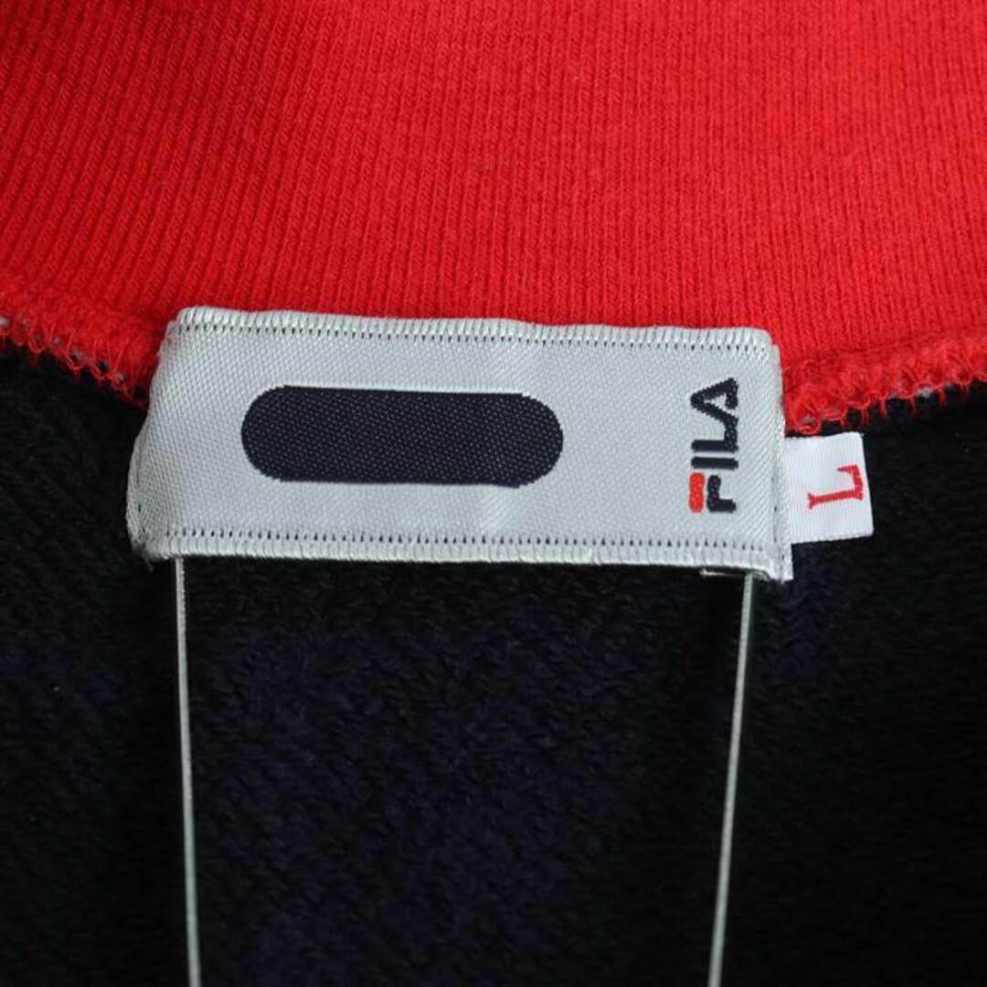 FILA(フィラ)のフィラ ブルゾン ジャケット アウター スウェット スエット スポーツウエア レディース Lサイズ 紺×白 FILA レディースのジャケット/アウター(ブルゾン)の商品写真