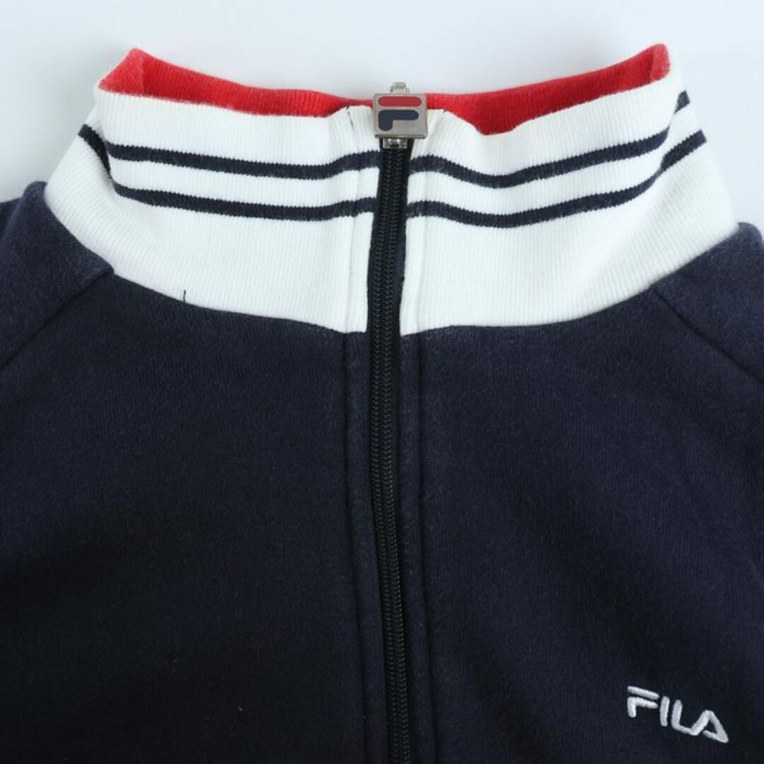 FILA(フィラ)のフィラ ブルゾン ジャケット アウター スウェット スエット スポーツウエア レディース Lサイズ 紺×白 FILA レディースのジャケット/アウター(ブルゾン)の商品写真