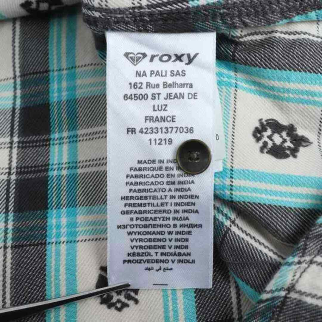 Roxy(ロキシー)のロキシー 長袖シャツ トップス ウエスタンシャツ チェック柄 レディース Lサイズ ベージュ×水色×紺 ROXY レディースのトップス(シャツ/ブラウス(長袖/七分))の商品写真