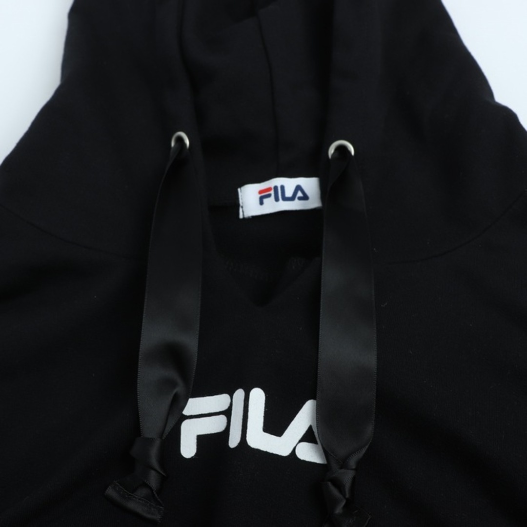 FILA(フィラ)のフィラ ワンピース トップス パーカー スウェット スエット スポーツウエア レディース Lサイズ 黒×白 FILA レディースのワンピース(その他)の商品写真