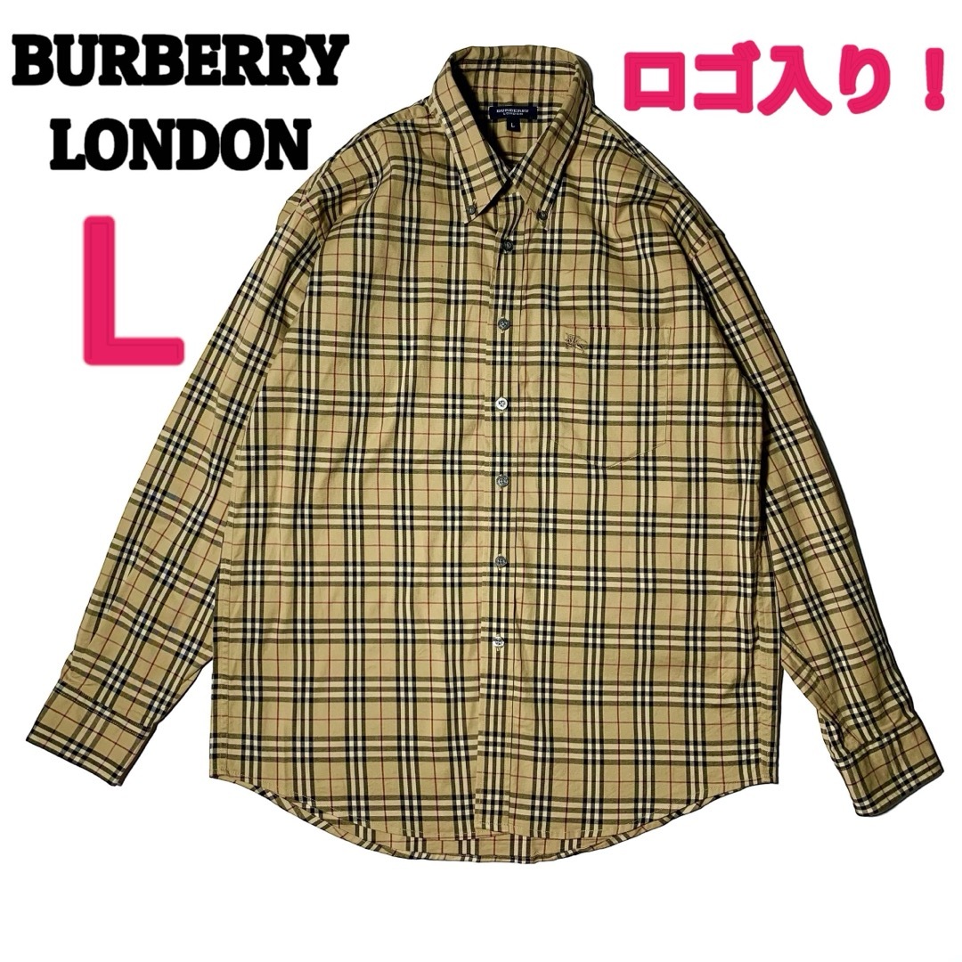 BURBERRY(バーバリー)の【大人気‼️】バーバリーロンドン　ボタンダウンシャツ　ノバチェック　　L XL メンズのトップス(シャツ)の商品写真