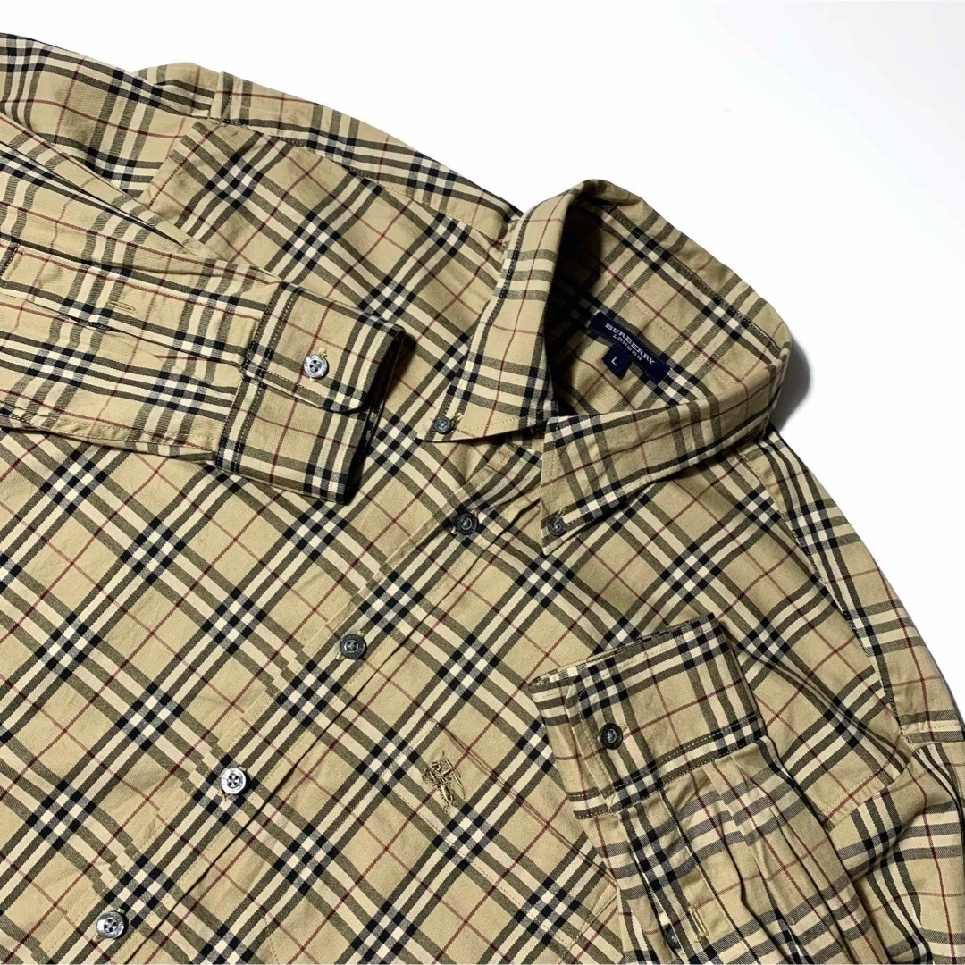 BURBERRY(バーバリー)の【大人気‼️】バーバリーロンドン　ボタンダウンシャツ　ノバチェック　　L XL メンズのトップス(シャツ)の商品写真