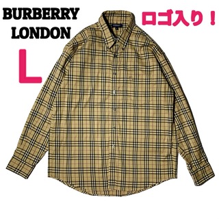 【大人気‼️】バーバリーロンドン　ボタンダウンシャツ　ノバチェック　　L XL