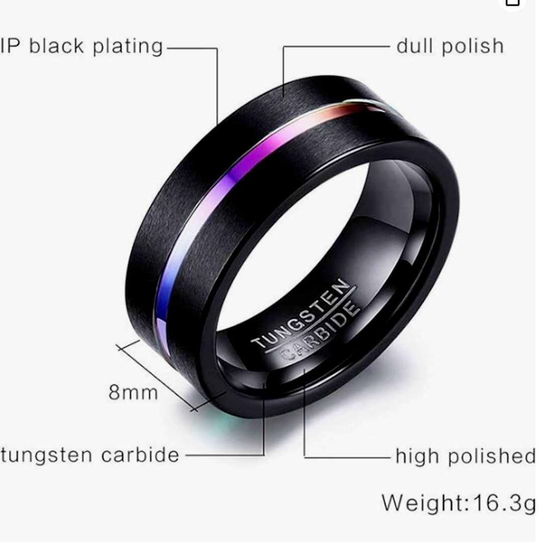 【RN135】リング　アクセサリー 　メンズ 　ブラック　黒　タングステン メンズのアクセサリー(リング(指輪))の商品写真