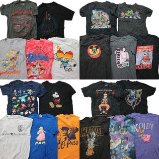 古着卸 まとめ売り カラーmix プリント 半袖Tシャツ 20枚セット (メンズ S ) アニメ キャラ タイダイ 大判 MS7246(その他)