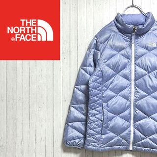 THE NORTH FACE - ノースフェイス　ダウンジャケット　刺繍ロゴ　キルティング　パープル　キッズ　XL