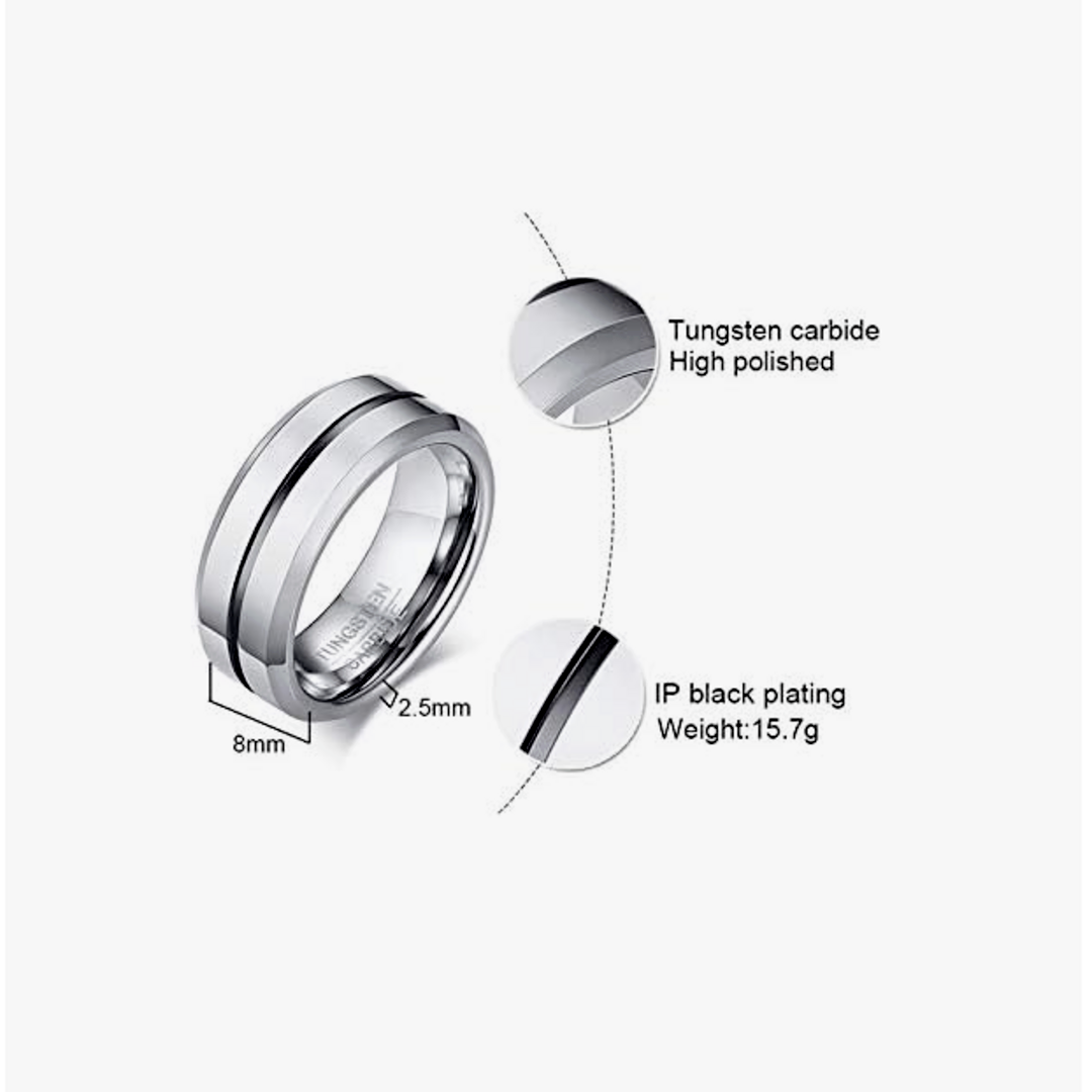 【RN136】リング　アクセサリー 　メンズ 　シルバー　タングステン 　指輪 メンズのアクセサリー(リング(指輪))の商品写真