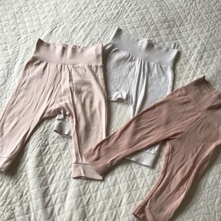 ☆Ｈ＆Ｍ ベビーパンツ　薄手ピンク2枚白ドット1枚☆サイズ6~9ｍ3枚