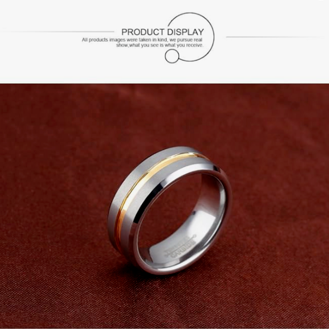【RN137】リング　アクセサリー 　メンズ 　オレンジ　タングステン 　指輪 メンズのアクセサリー(リング(指輪))の商品写真