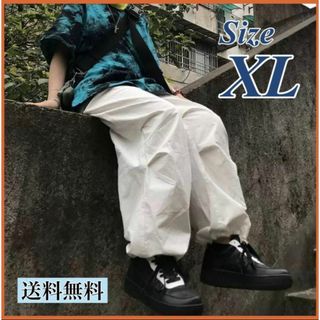 XL スノーカモパンツ ワイドパンツ ユニセックス スノーパンツ 韓国 軍物 白(その他)