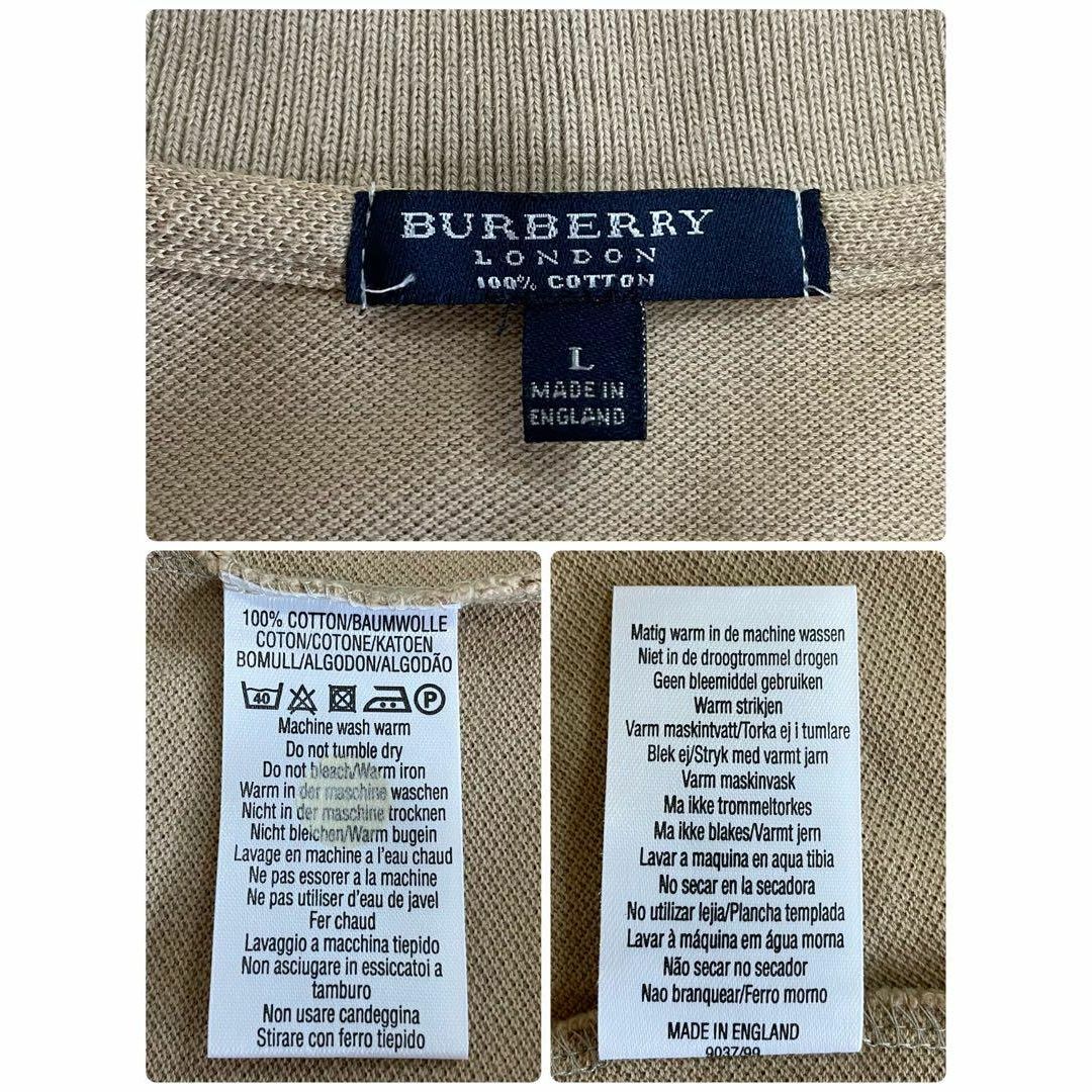 バーバリーロンドン　イングランド製　半袖ポロシャツ　刺繍ロゴ　ビッグシルエットL メンズのトップス(ポロシャツ)の商品写真
