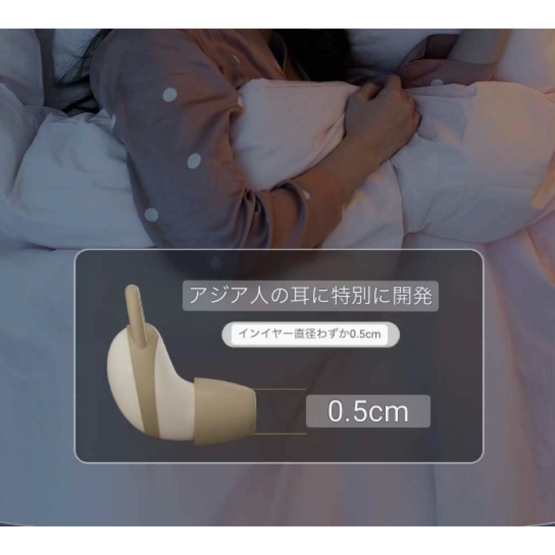 ワイヤレスイヤホン ノイズキャンセリング 睡眠 痛くない ワイヤレス 睡眠用イヤ スマホ/家電/カメラのオーディオ機器(ヘッドフォン/イヤフォン)の商品写真
