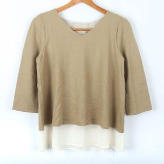 ナチュラルビューティーベーシック カットソー シャツ トップス ウール レディース Mサイズ ベージュ NATURAL BEAUTY BASIC