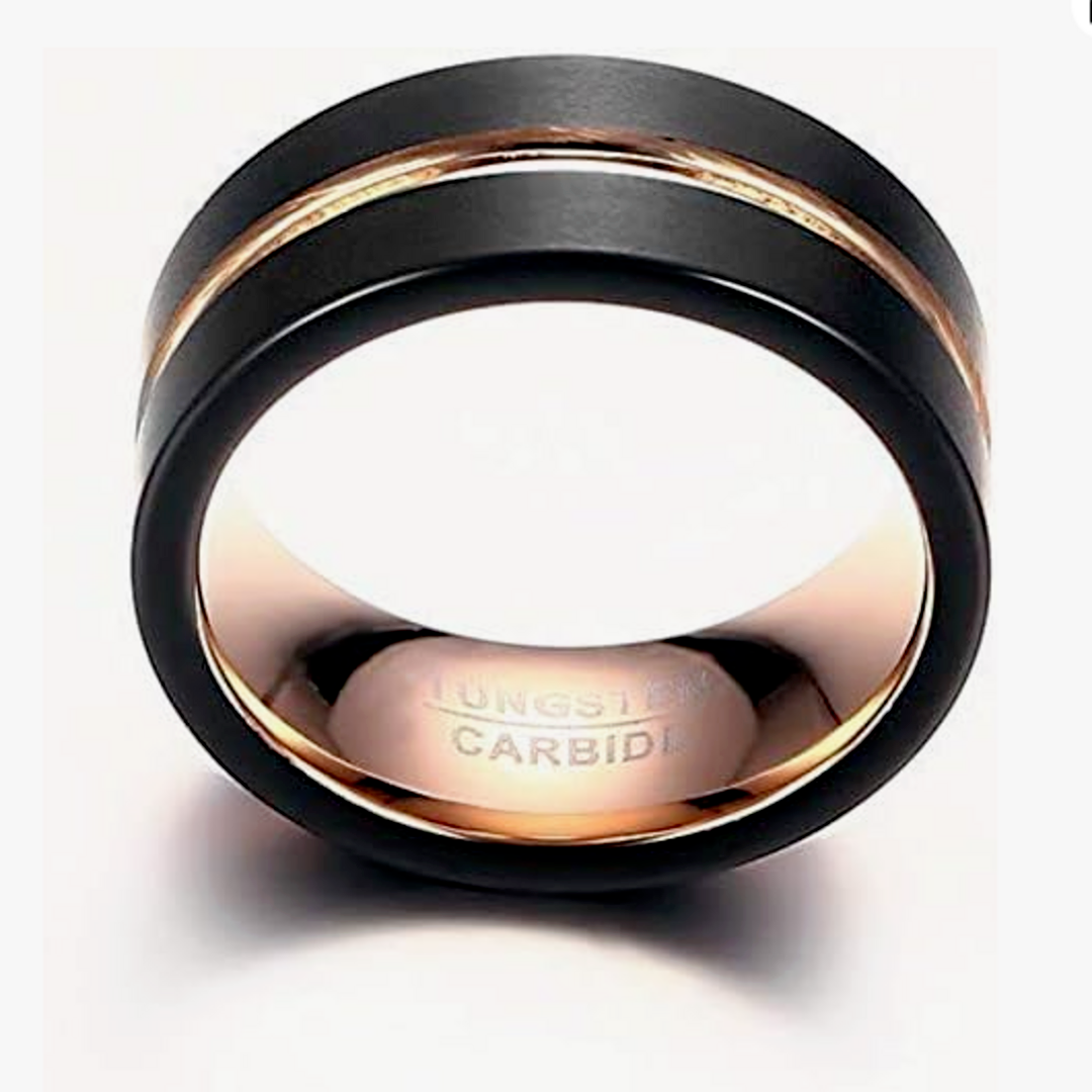 【RN138】リング　アクセサリー 　メンズ 　ブラック　黒　タングステン メンズのアクセサリー(リング(指輪))の商品写真