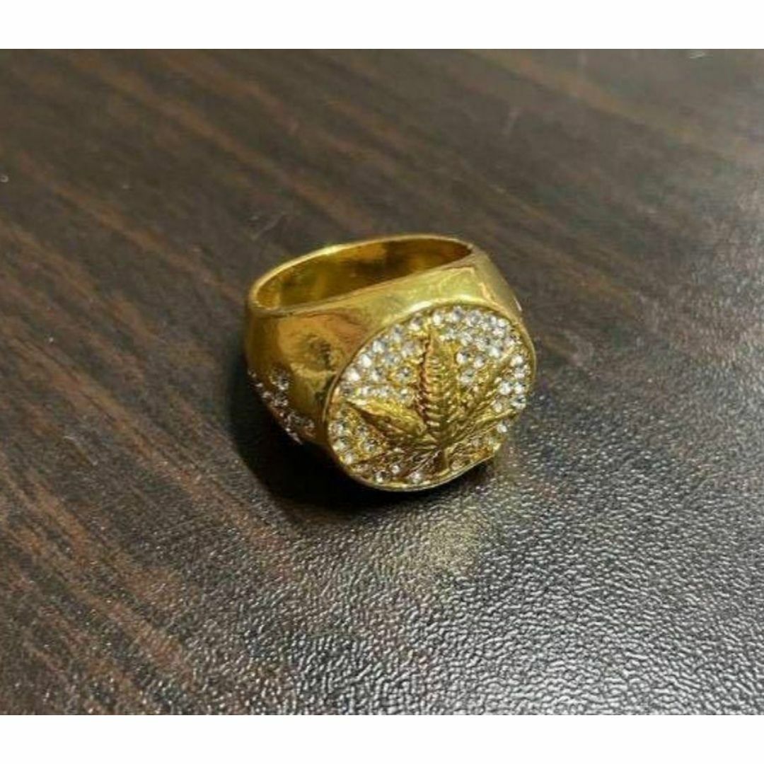 【H061】リング メンズ レディース ゴールド カエデ 紅葉 指輪 20号 メンズのアクセサリー(リング(指輪))の商品写真
