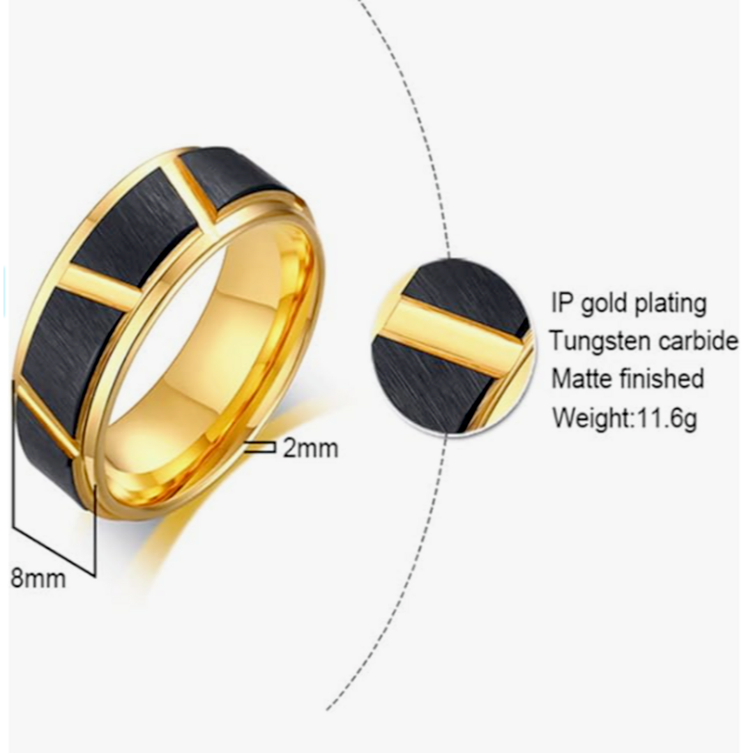 【RN139】リング　アクセサリー 　メンズ 　ゴールド　タングステン 　指輪 メンズのアクセサリー(リング(指輪))の商品写真