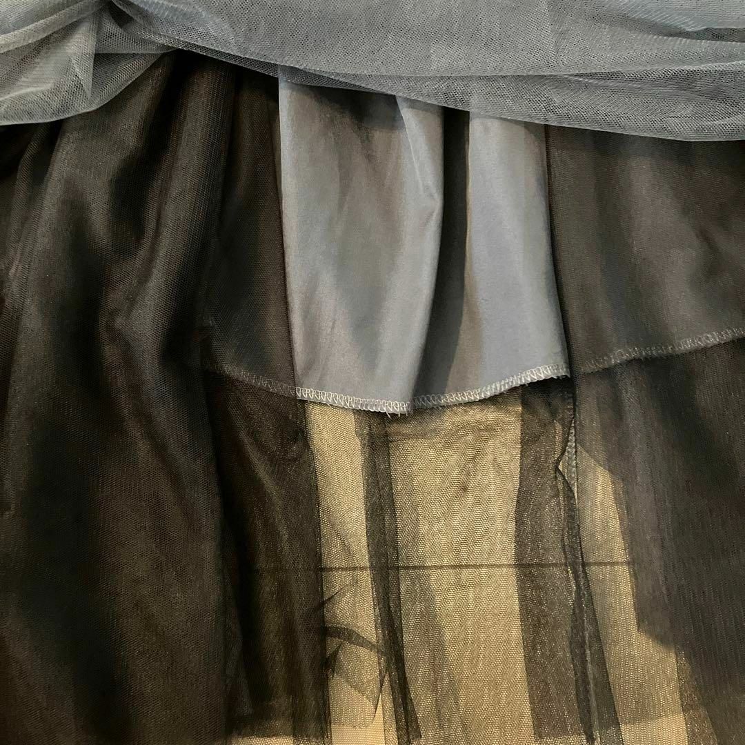 BLUEEAST(ブルーイースト)のスカート　メッシュ　黒　グレー　ロング丈 レディースのスカート(ロングスカート)の商品写真