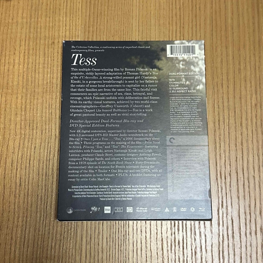 Tess テス　クライテリオン北米版　ブルーレイDVD 3枚組 エンタメ/ホビーのDVD/ブルーレイ(外国映画)の商品写真