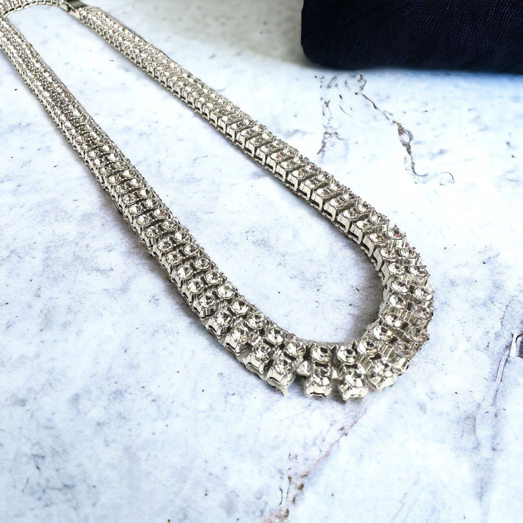 2連テニスネックレス 50cm 幅10mm テニスチェーン シルバー ネックレス メンズのアクセサリー(ネックレス)の商品写真