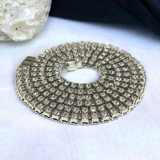 2連テニスネックレス 50cm 幅10mm テニスチェーン シルバー ネックレス