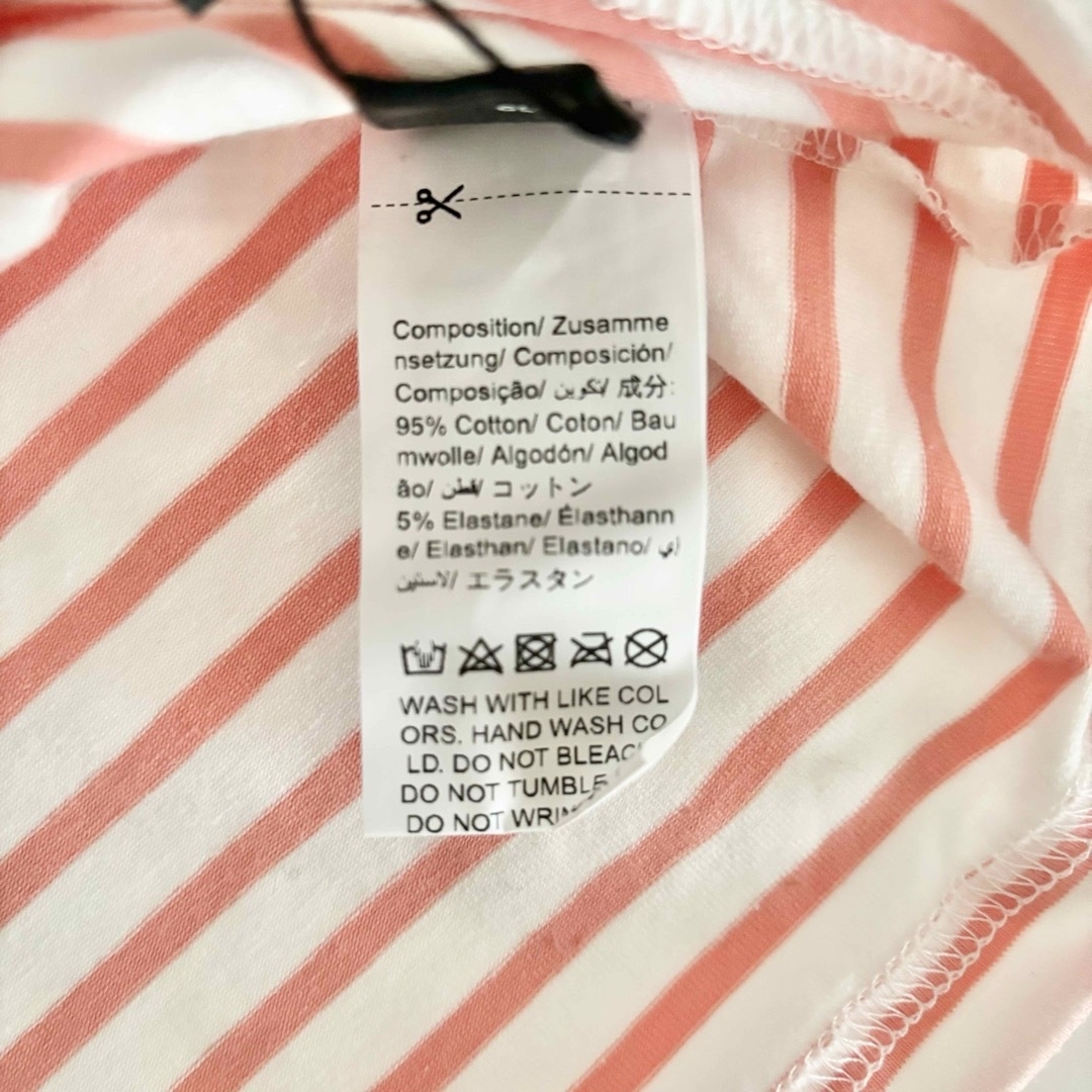 DAZY ストライプ ドロップショルダー Tシャツ ボーダー シーイン レディースのトップス(Tシャツ(長袖/七分))の商品写真