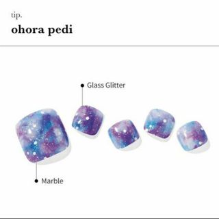 オホーラ(ohora)のohora オホーラ　ネイルシール　フット　P Meriel　青(ネイル用品)