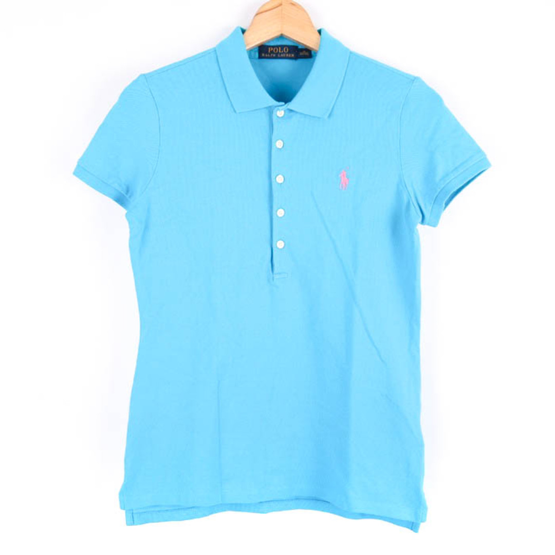 POLO RALPH LAUREN(ポロラルフローレン)のポロ・ラルフローレン ポロシャツ トップス 半袖 カットソー レディース Mサイズ ブルー POLO RALPH LAUREN レディースのトップス(ポロシャツ)の商品写真