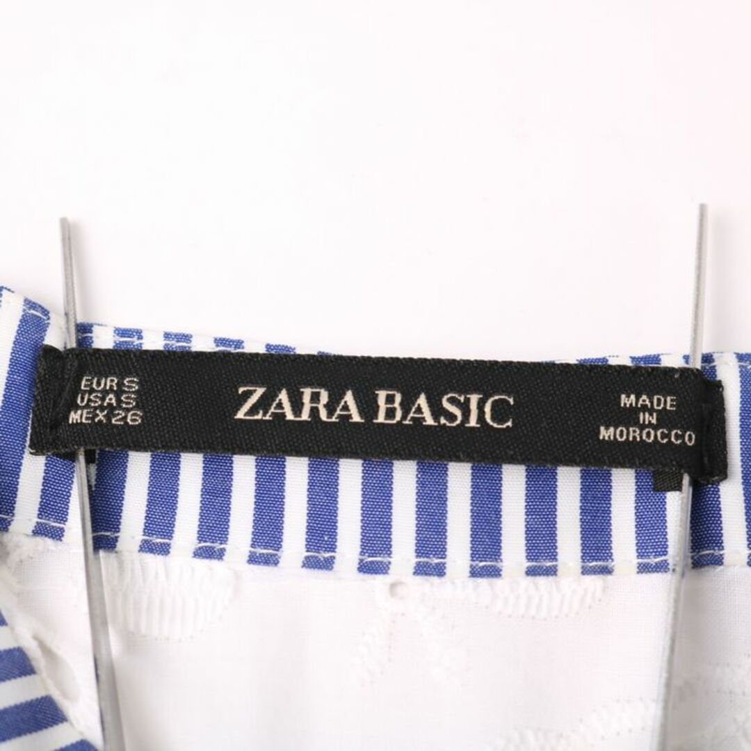 ザラベーシック ツナギ つなぎ オールインワン ノースリーブ シャツ レディース Sサイズ ブルー ホワイト ZARA BASIC レディースのパンツ(その他)の商品写真