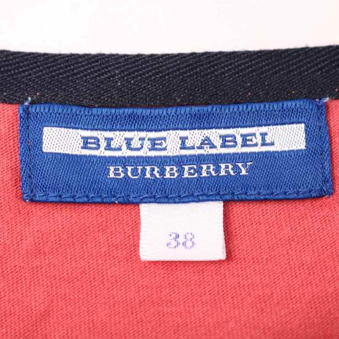 BURBERRY BLUE LABEL(バーバリーブルーレーベル)のバーバリーブルーレーベル 半袖Ｔシャツ トップス カットソー レディース 38サイズ レッド BURBERRY BLUE LABEL レディースのトップス(Tシャツ(半袖/袖なし))の商品写真