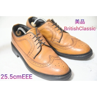 美品 British Classic ウイングチップ ブラウン 25.5cm3E(ドレス/ビジネス)