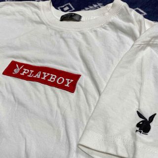 PLAYBOY - playboy プレイボーイ bunny バニーマーク ロゴ刺繍 半袖Tシャツ