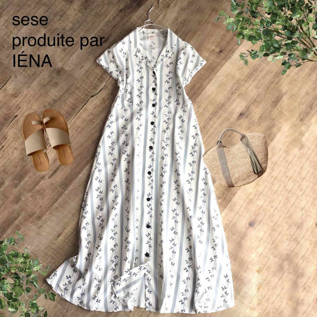 IENA(イエナ)の@【36】IENA DEVEAUX sese ストライプ 前開き ワンピース レディースのワンピース(ロングワンピース/マキシワンピース)の商品写真