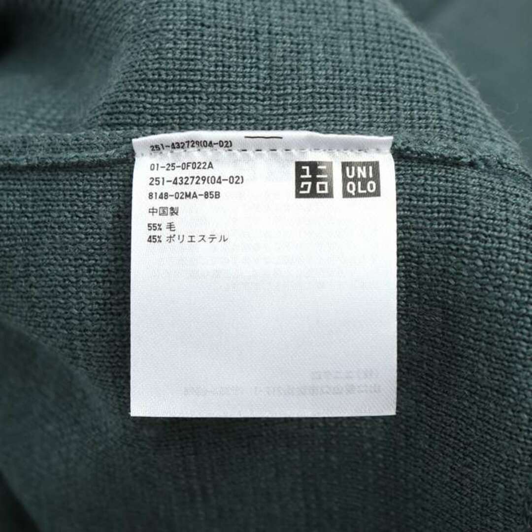 UNIQLO(ユニクロ)のユニクロ ニット トップス セーター カットソーU ウール混 レディース Lサイズ グリーン UNIQLO レディースのトップス(ニット/セーター)の商品写真