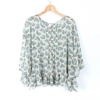 ユニクロ(UNIQLO)のユニクロ ブラウス シャツ トップス 長袖 カットソー ANNA SUI レディース XLサイズ ベージュ UNIQLO(シャツ/ブラウス(長袖/七分))