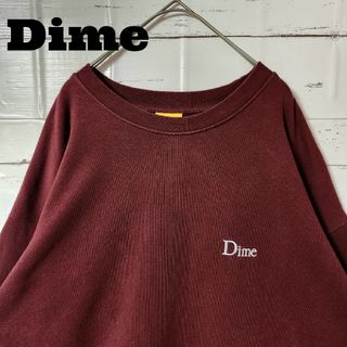 DIME ダイム スウェット 刺繍ロゴ ボルドー ワンポイント ゆるだぼ XL(スウェット)