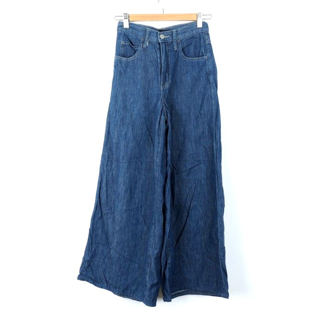 UNIQLO(ユニクロ)のユニクロ デニムパンツ ボトムス ジーンズ ワイド UNIQLO JEANS レディース 22(56)サイズ ブルー UNIQLO レディースのパンツ(デニム/ジーンズ)の商品写真