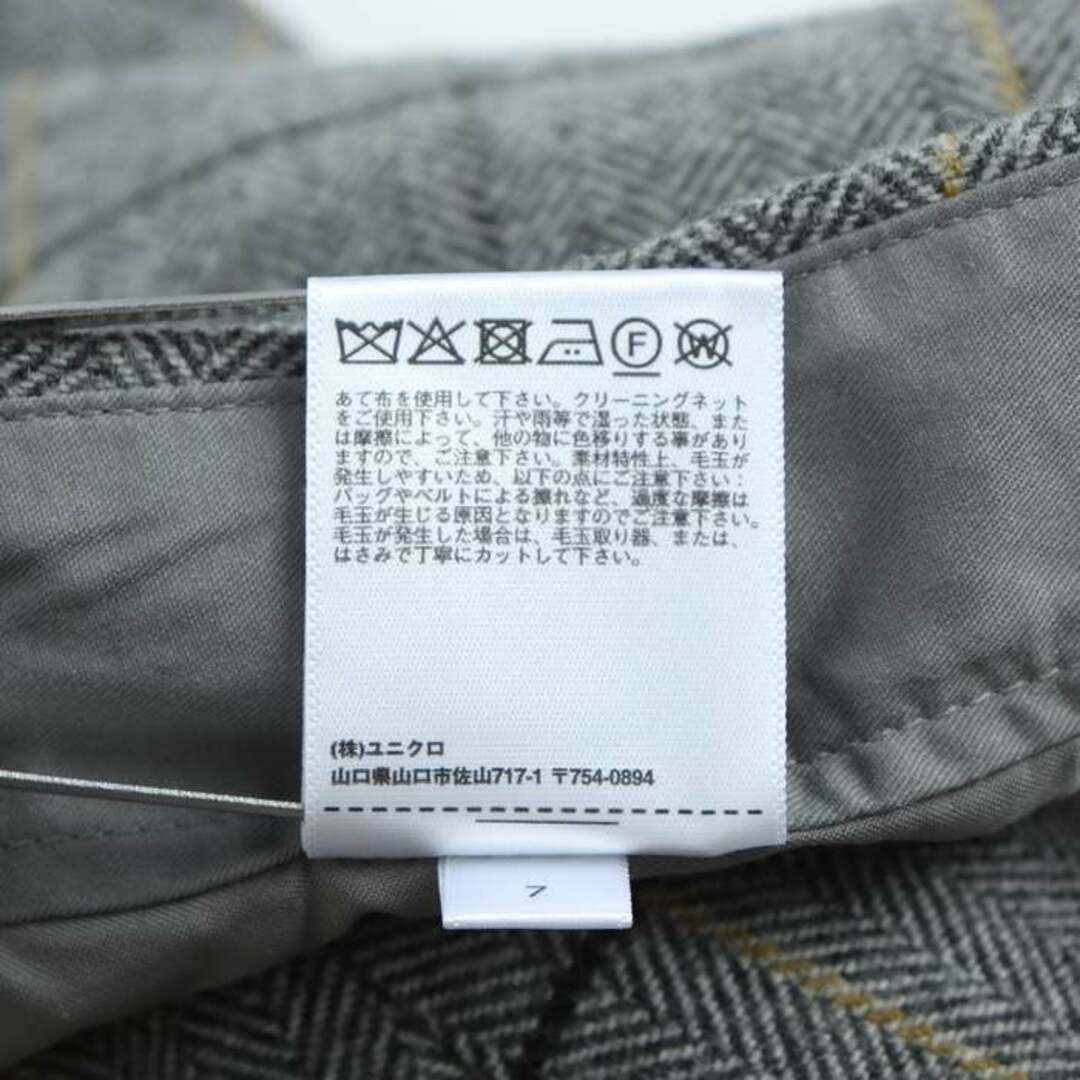 UNIQLO(ユニクロ)のユニクロ スカート ボトムス チェック柄 ウール混 レディース 64サイズ グレー UNIQLO レディースのスカート(その他)の商品写真