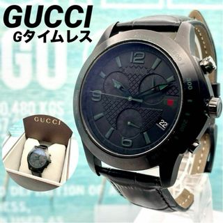 グッチ(Gucci)の美品■稼働 グッチ Gタイムレス クロノグラフ 新品ベルト シェリー デイト(腕時計(アナログ))