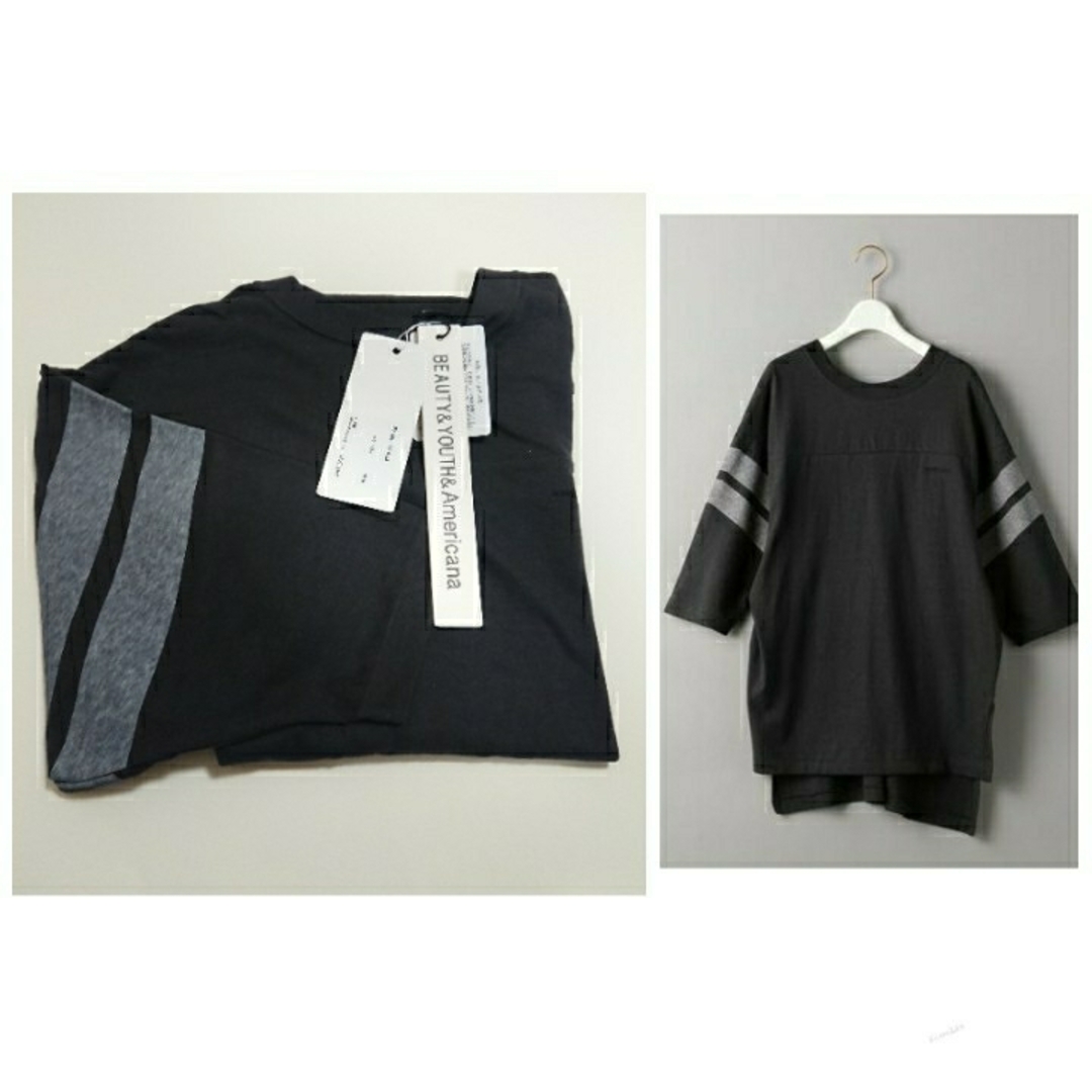 AMERICANA(アメリカーナ)のムツコ様専用 新品タグ付＜AMERICANA＞バックＶネックフットボールＴシャツ レディースのトップス(Tシャツ(長袖/七分))の商品写真