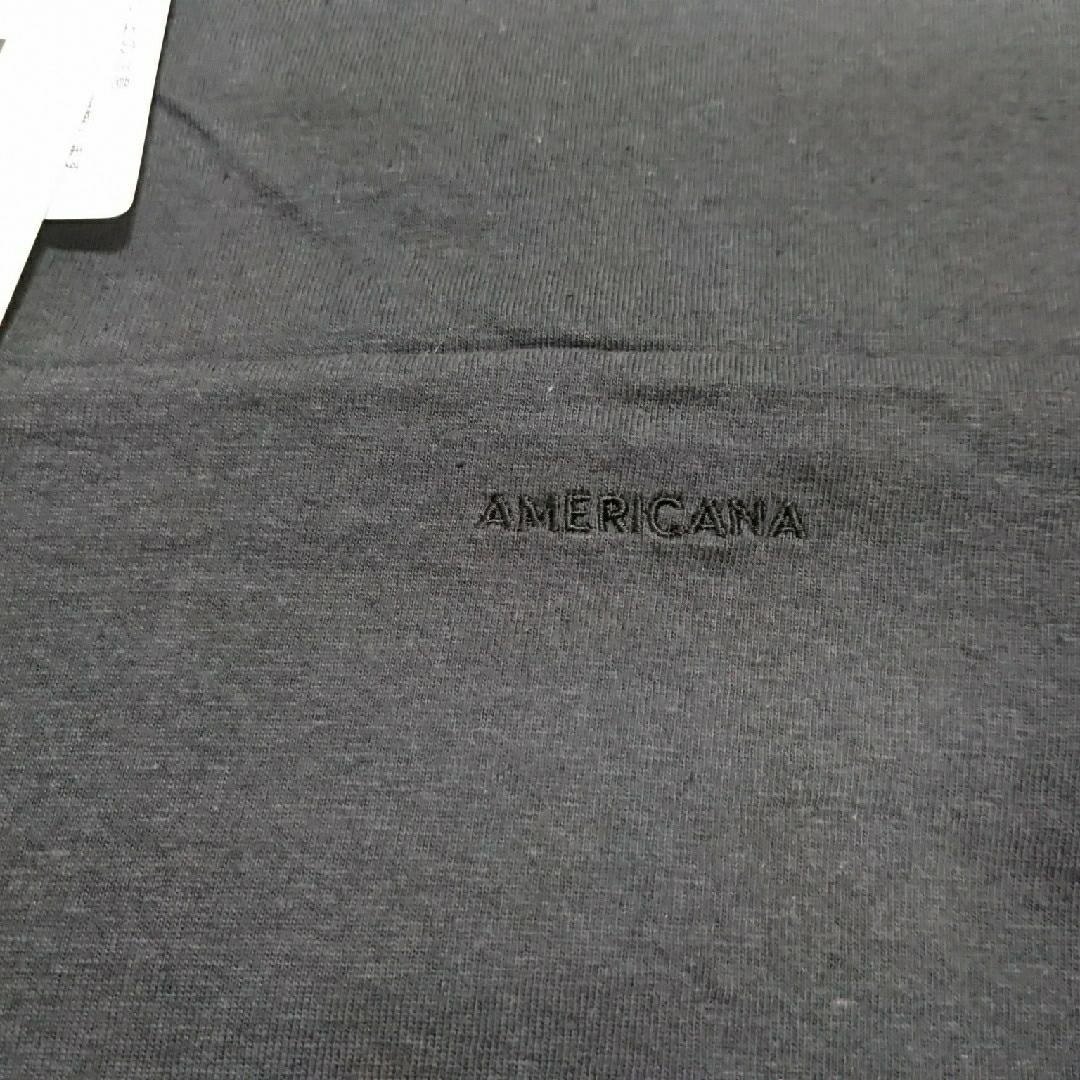 AMERICANA(アメリカーナ)のムツコ様専用 新品タグ付＜AMERICANA＞バックＶネックフットボールＴシャツ レディースのトップス(Tシャツ(長袖/七分))の商品写真