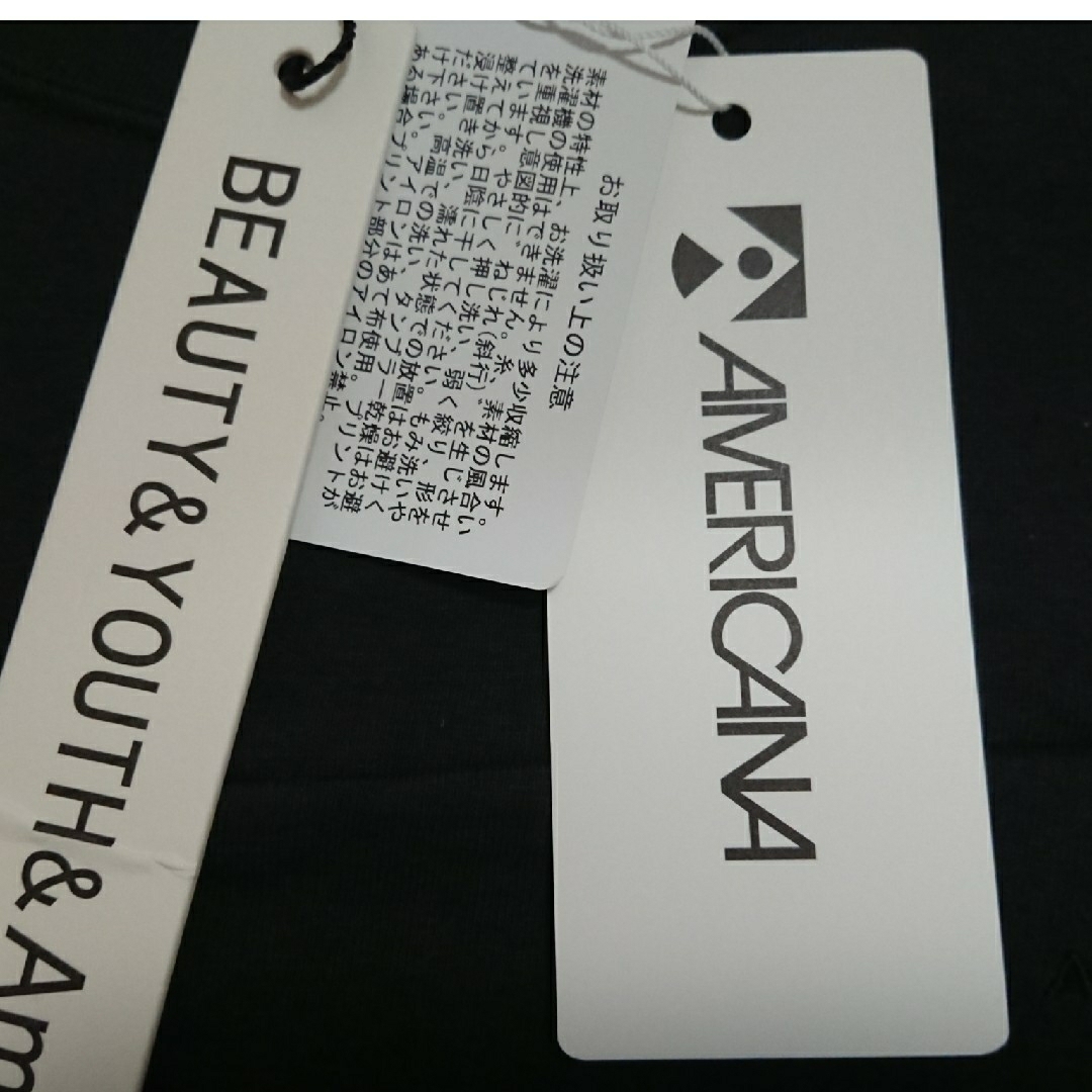 AMERICANA(アメリカーナ)のムツコ様専用 新品タグ付＜AMERICANA＞バックＶネックフットボールＴシャツ レディースのトップス(Tシャツ(長袖/七分))の商品写真