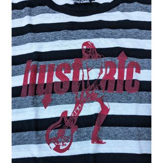 ヒステリックグラマー(HYSTERIC GLAMOUR)のヒステリックグラマー　ロンT　薄手ニット　ボーダー　ヒスガール　ギター　S(Tシャツ/カットソー(七分/長袖))