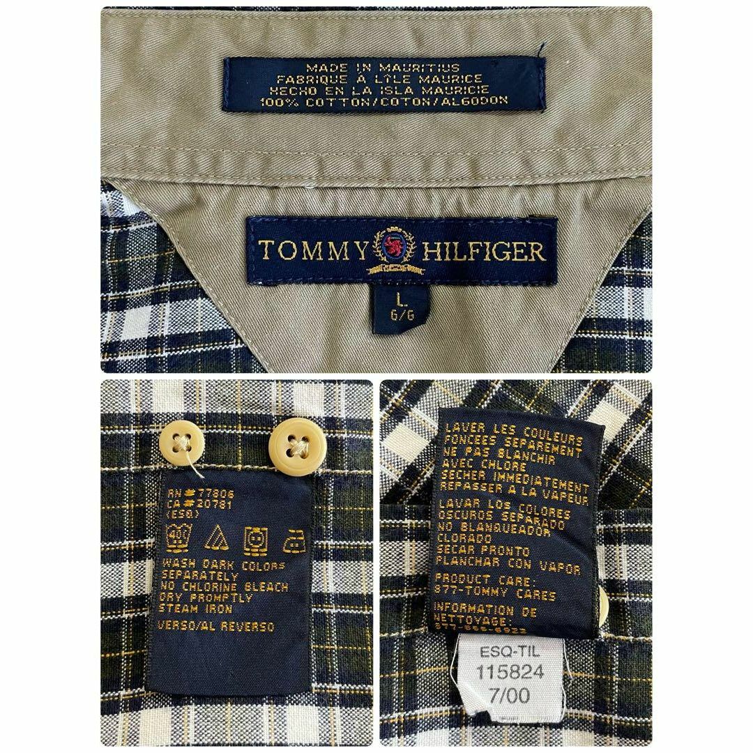 TOMMY HILFIGER(トミーヒルフィガー)のトミーヒルフィガー　半袖シャツ　刺繍ロゴ　チェック　ビッグシルエット　L メンズのトップス(シャツ)の商品写真