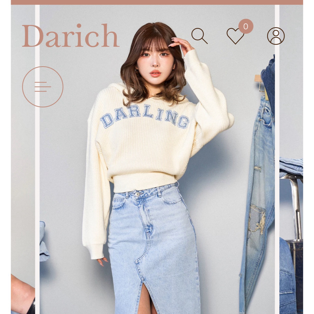 Darich(ダーリッチ)のダーリッチ　DARLINGショートニットフーディ レディースのトップス(ニット/セーター)の商品写真